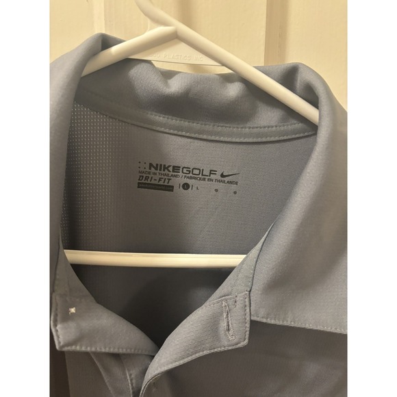 Nike JP Morgan Polo Shirt Men's Size Large Gray Golf Dri-Fit Embroidered Logo - Picture 3 of 4